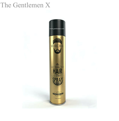 WOODS MAN Cool Hair Spray Super Firm Hold,Moisturizing Formula,420ml,Long Lasting Styling for Men,All Hair Types