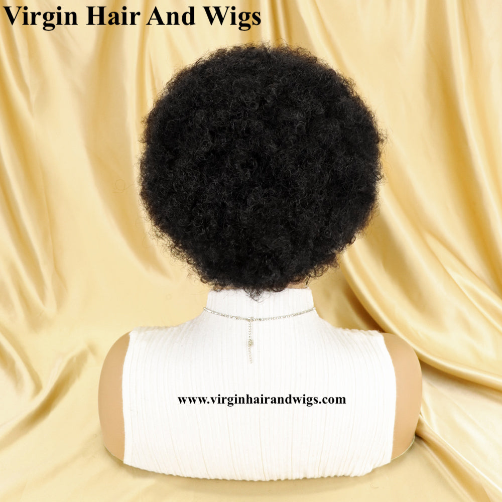 Short Afro Kinky Curly Wigs For Women Human Hair Remy Hair Human