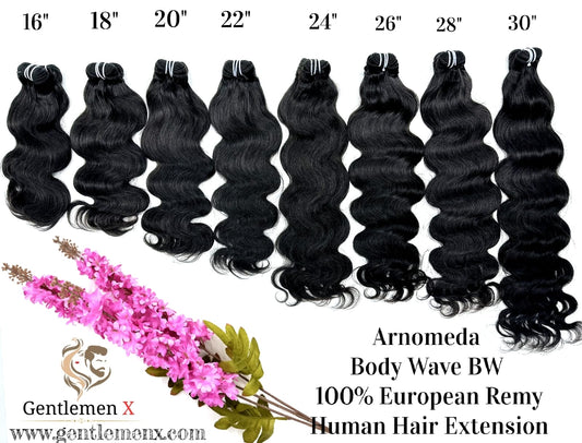 1 Bundles Human Hair Body Wave Bundles 100%  European Remy human hair extensions double weft anti shedding bundles natural color full and thick Color 1B 100g