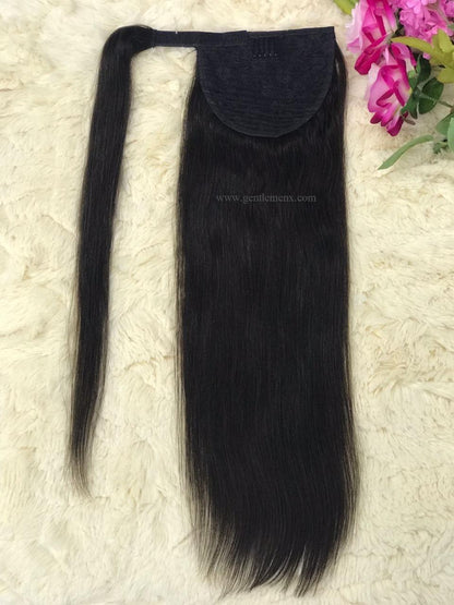 TGX Arnomeda 16''-18'' 100% Remy Human Hair Ponytail Extensions 110g 2# Dark Brown straight