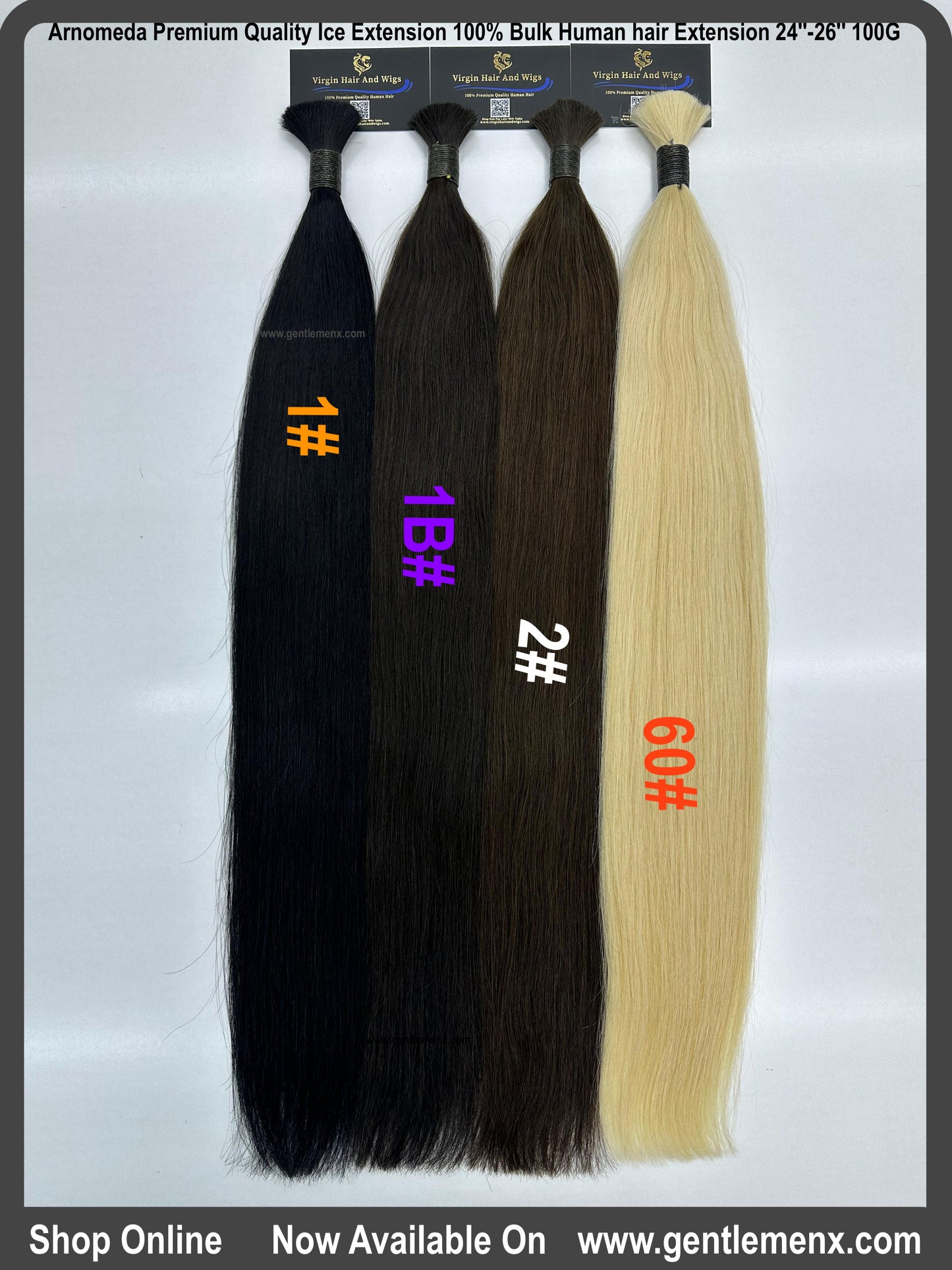 Arnomeda Premium Quality Remy Ice Extension 100% Bulk Human hair Extension 24''-26'' 67cm 100G