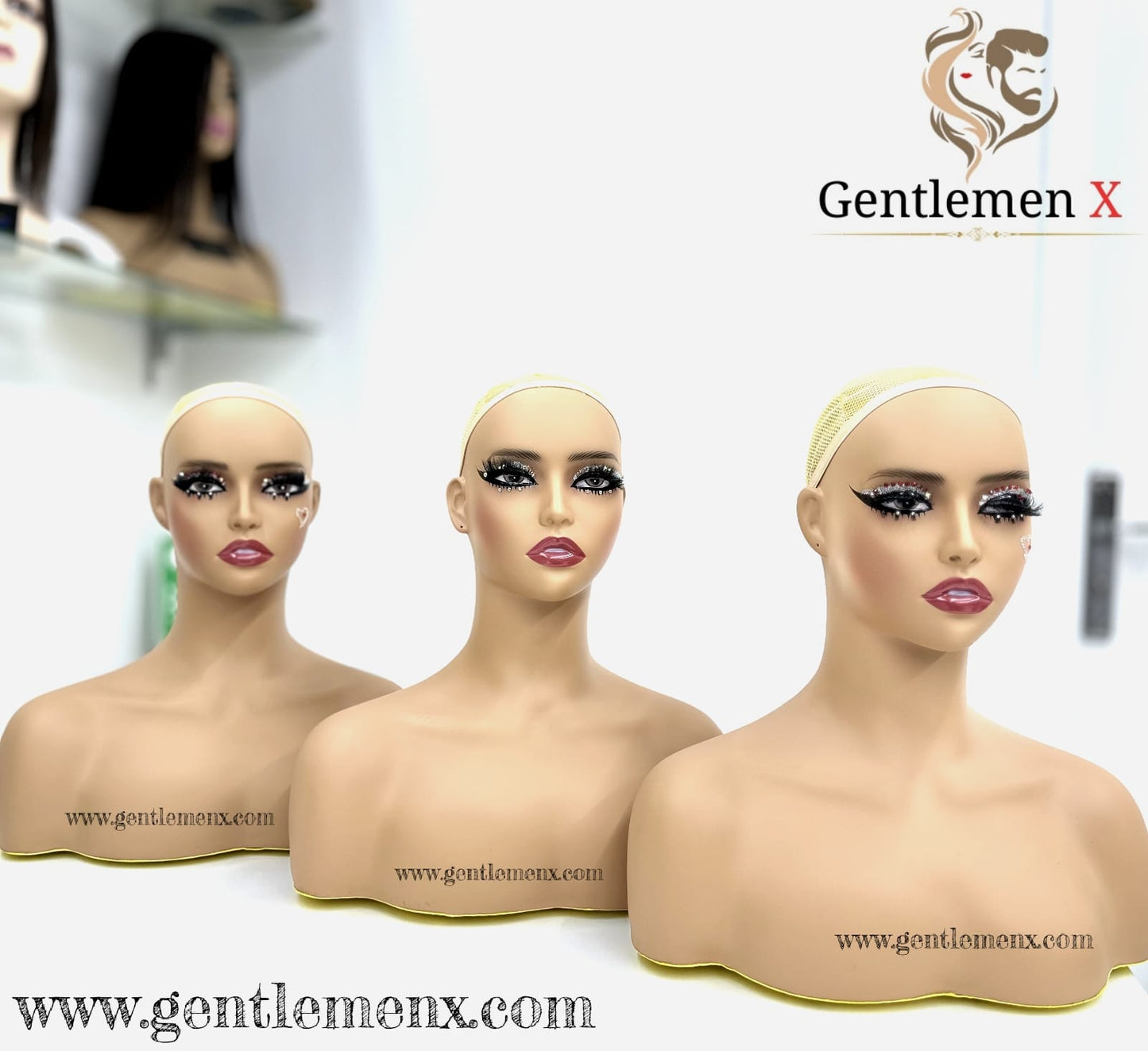 Realistic Female Mannequin Head with Shoulder for Display - Manikin Head with Shoulder for Wig/Jewelry/Makeup/Hat/Sunglass Display