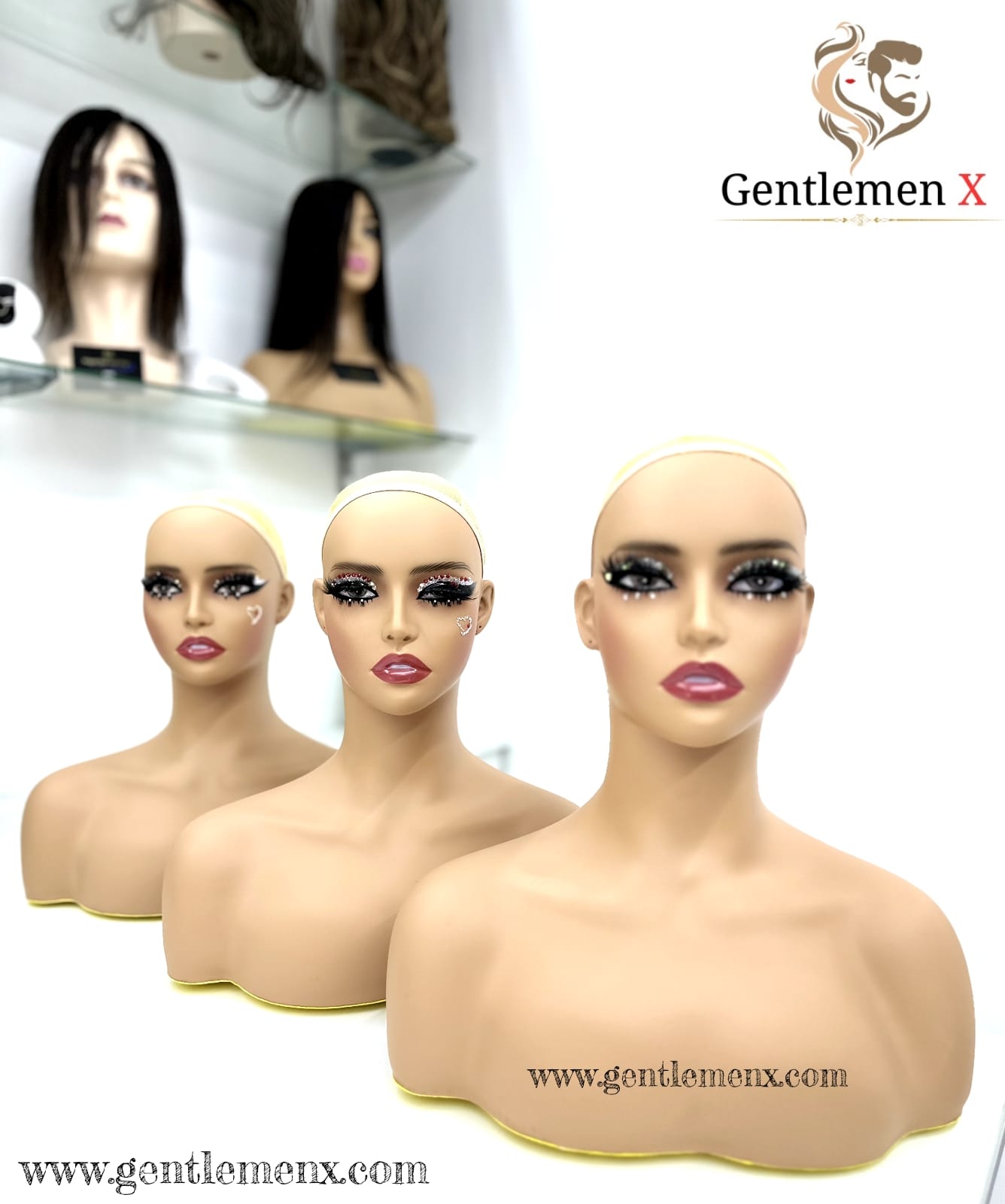 Realistic Female Mannequin Head with Shoulder for Display - Manikin Head with Shoulder for Wig/Jewelry/Makeup/Hat/Sunglass Display