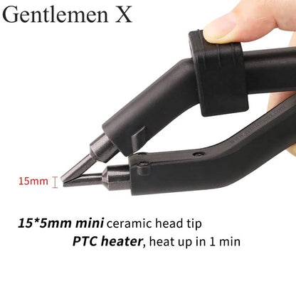 Gentlemen X Hot Fusion Mini ceramic sol head Iron Black Hair Styler Kit High Temperature Controllable Heat Iron