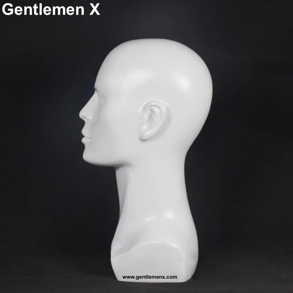 Male Mannequin Plastic Head for wigs for head Glasses White 1pcs