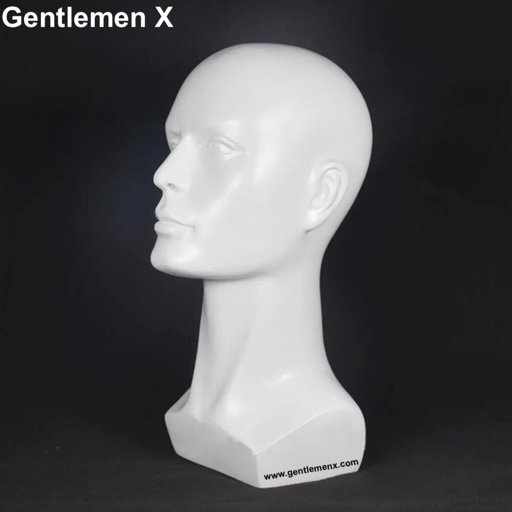 Male Mannequin Plastic Head for wigs for head Glasses White 1pcs