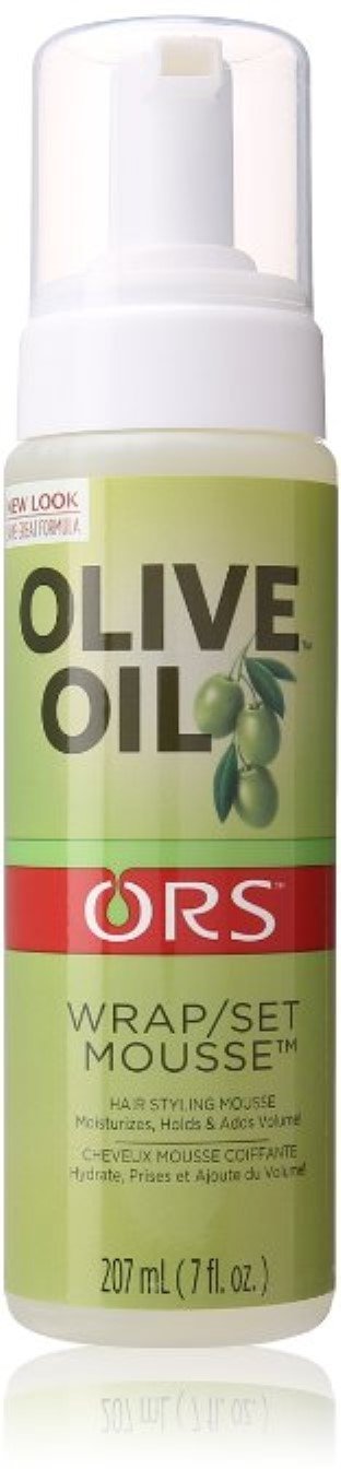 ORS OLIVE OIL HOLD & SHINE WRAP SET MOUSSE INFUSED WITH COCONUT OIL FOR RESTORATIVE SHINE (7.0 OZ)