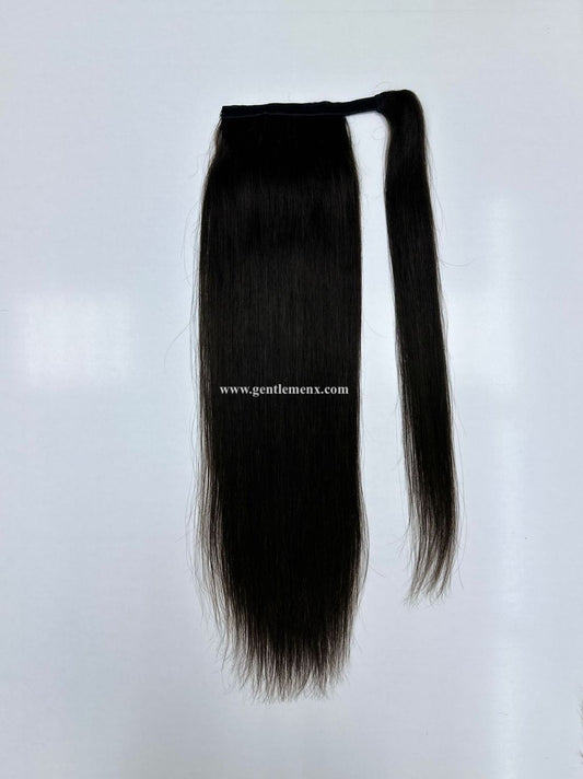 TGX Arnomeda 16''-18'' 100% Remy Human Hair Ponytail Extensions 110g Natural 1B Straight