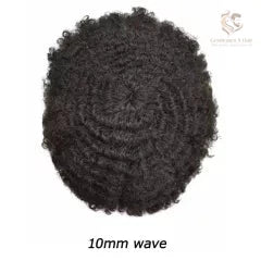 Gentlemen X Afro American 100% Human Hair System French Lace Natural Hairline Injected PU Skin With Breathable Holes Layered Lace Top Afro Curly 6