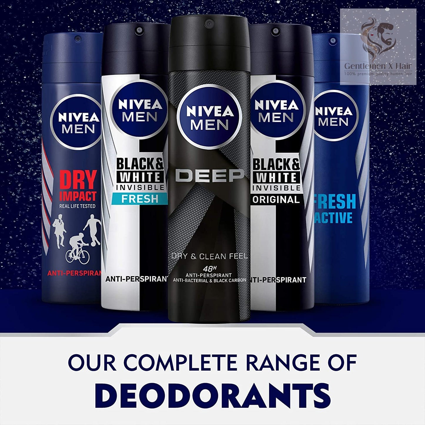 Nivea Men Antiperspirant Spray For Men, Deep Black Carbon Antibacterial, Dark Wood Scent, 150Ml