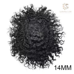 Gentlemen X Afro American 100% Human Hair System French Lace Natural Hairline Injected PU Skin With Breathable Holes Layered Lace Top Afro Curly 6