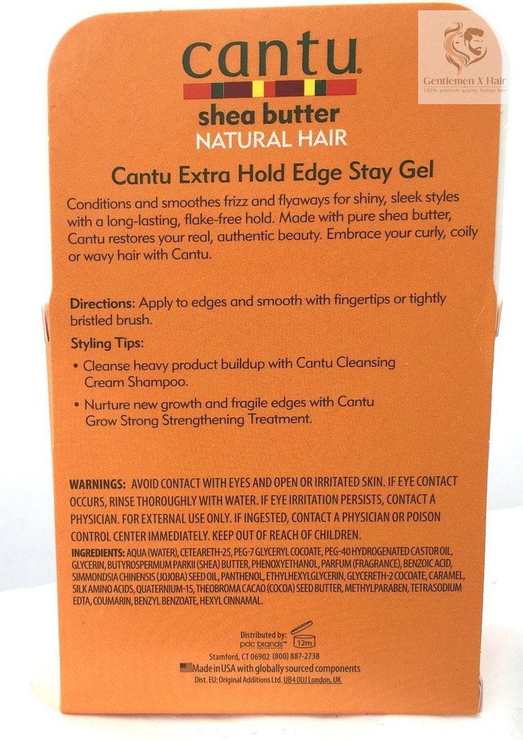 Cantu Shea Butter For Natural Hair Extra Hold Edge Stay Gel, 2.25Oz