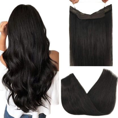 Arnomeda Halo Hair Extension 100% Human Hair Flip In 120g