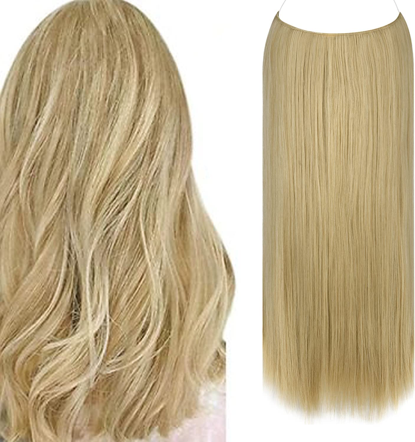 Arnomeda Halo Hair Extension 100 Human Hair Flip In 120g 16 18 Blond 613 Straight