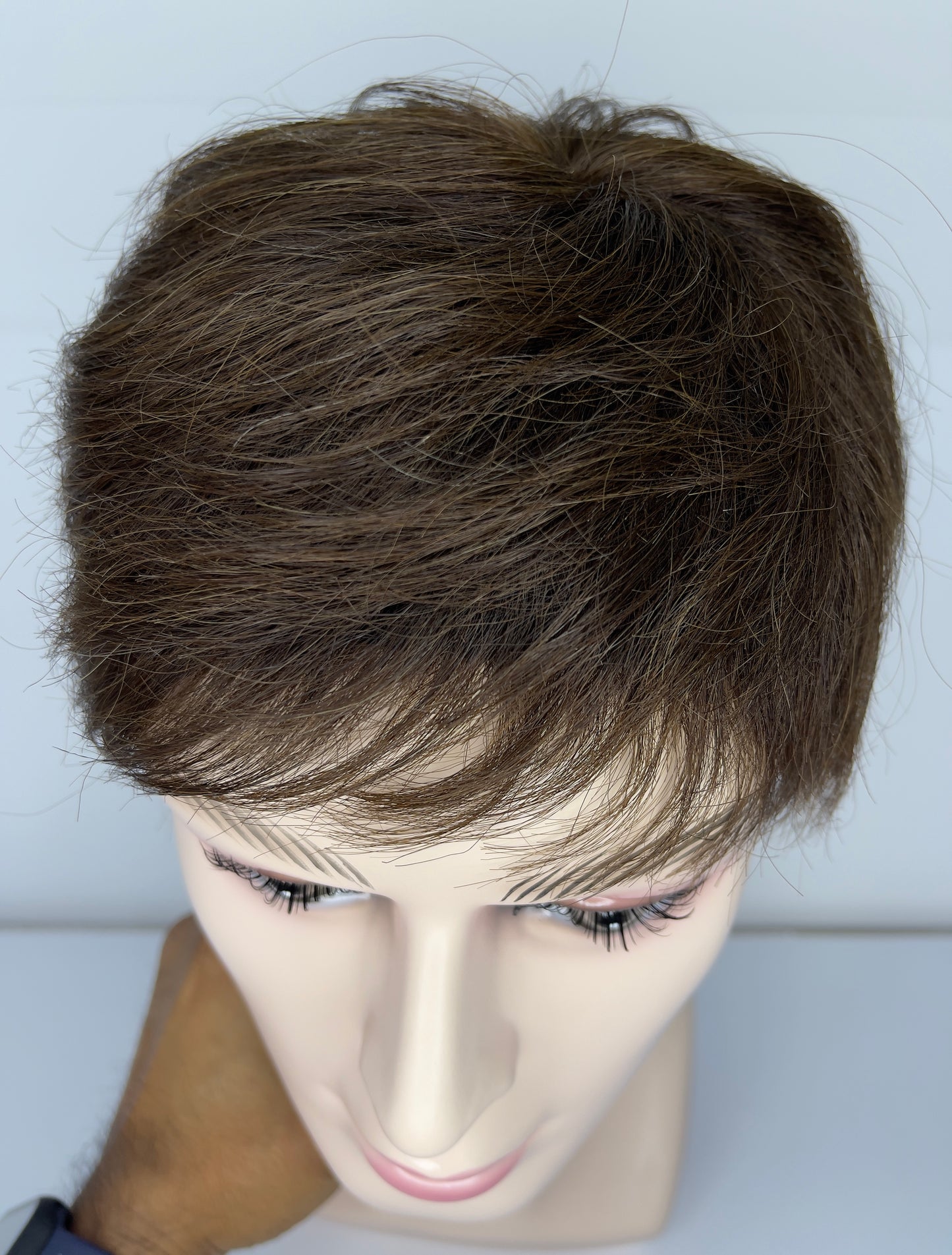 Men's short Wig 100% Human Hair Dark Brown 2# M9551