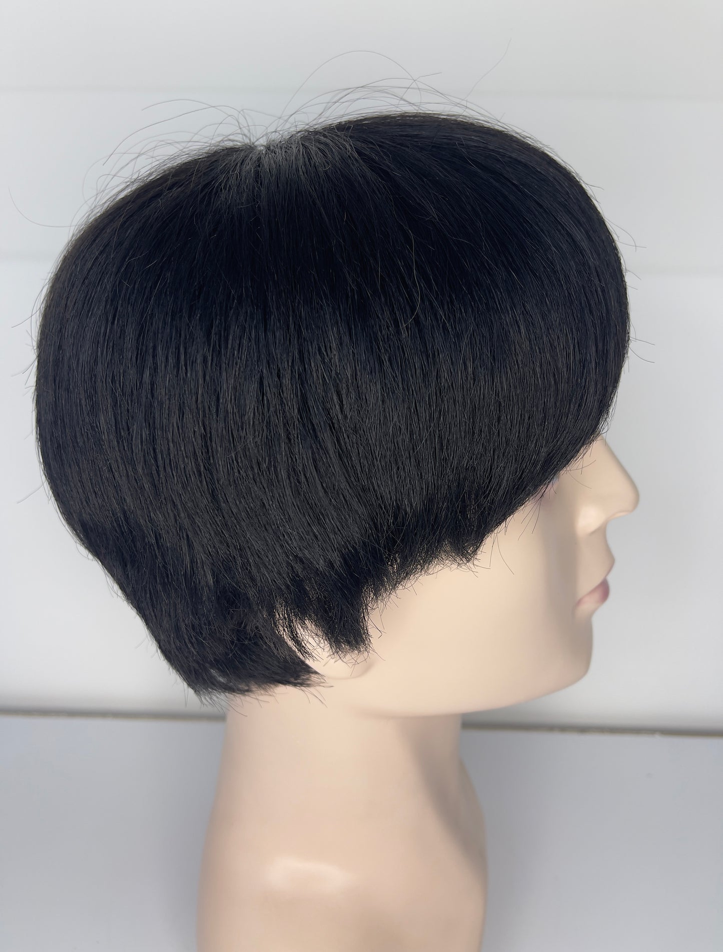 Men's short Wig 100% Human Hair Natural Black 1B M7023