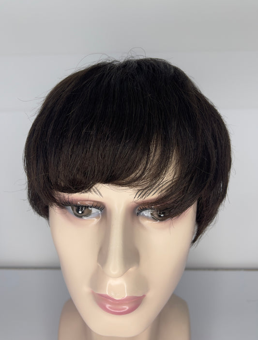 Men's short Wig 100% Human Hair Dark Brown 2# M7023