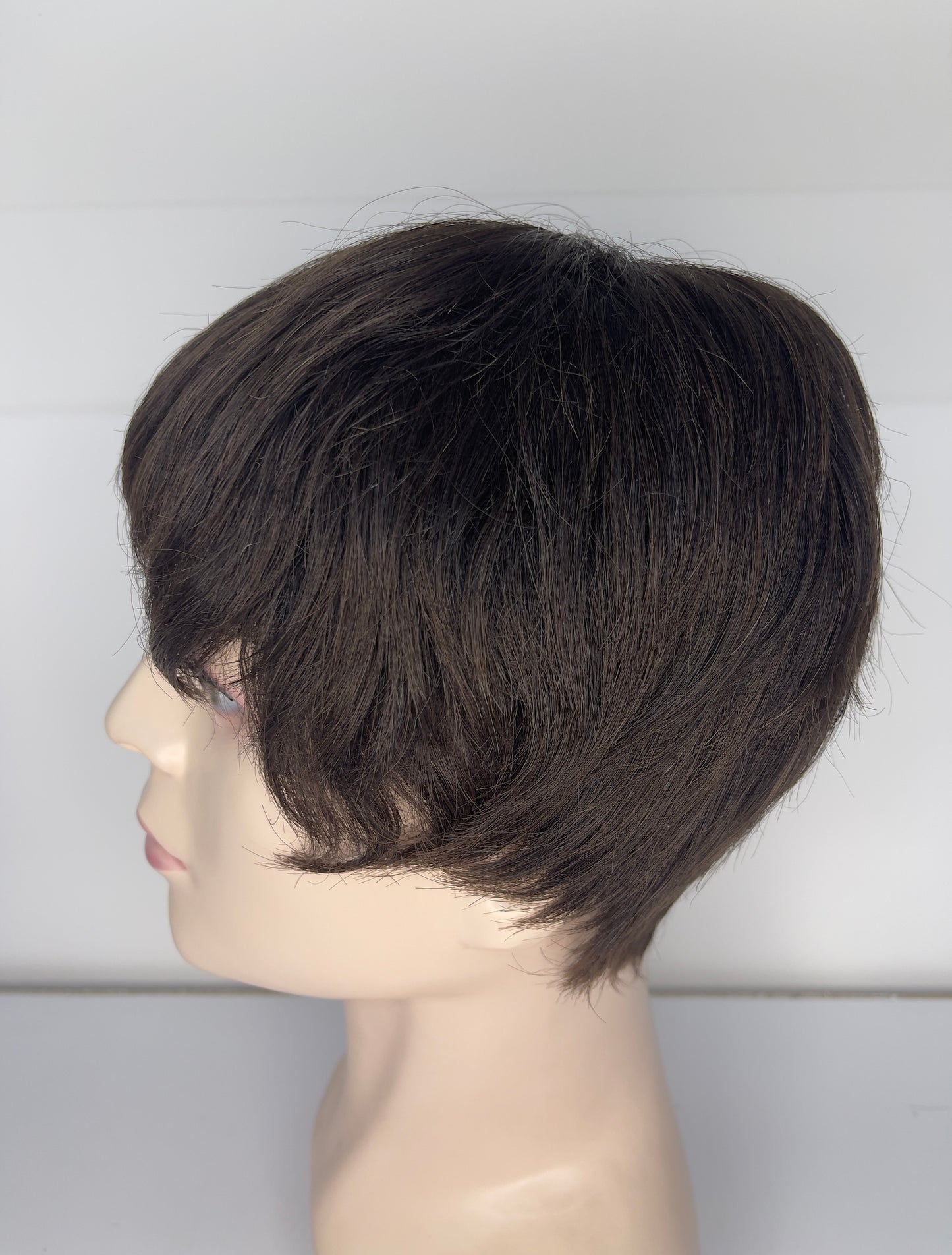 Men's short Wig 100% Human Hair Dark Brown 2# M7023