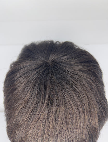 Men's short Wig 100% Human Hair Dark Brown 2# M7023