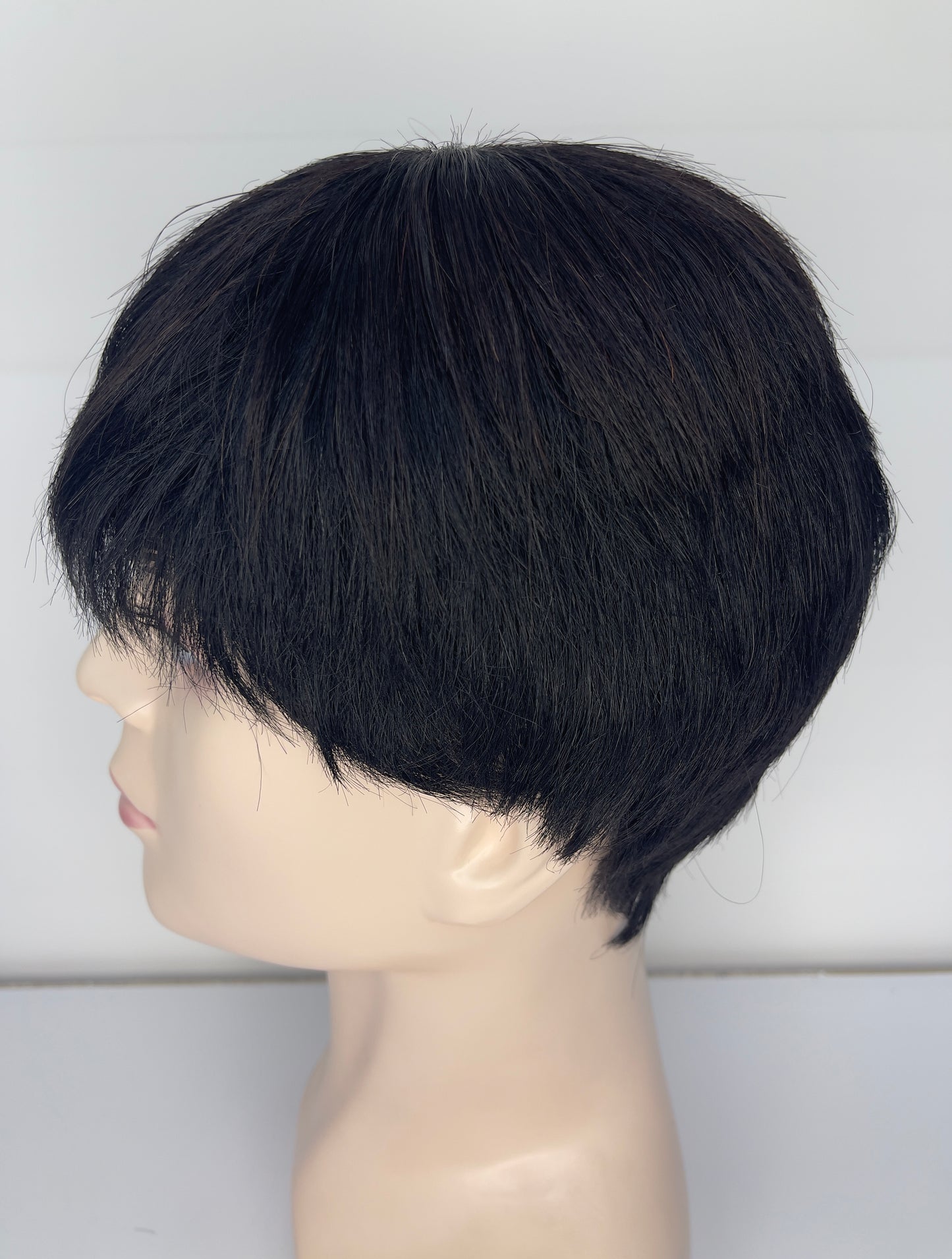 Men's short Wig 100% Human Hair color Natural 1B M049