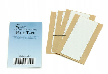 Susan Hair Tata Extensions Hair Tape Double Sided Tapes Stickers Adhesive for Men Hair System Replacement Toupee Wig Bundles Hair Weave Closure(4CM X 0.8CM X 12ROW*60 Tabs & 5 pages in 1 bag)