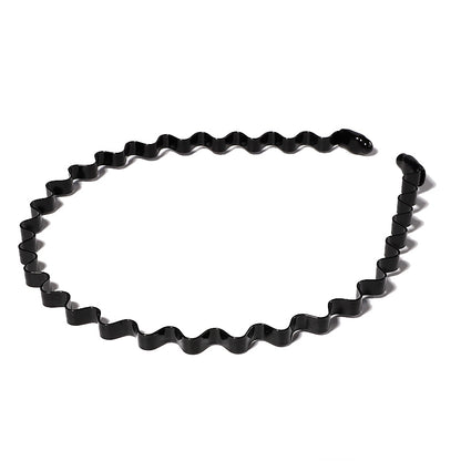 Unisex Black Wavy Hairband Men Women Washing Headband Scrunchy Styling Tools Accessories Headwear Hair Head Hoop Bands